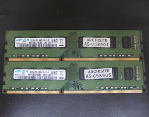 mem259 SAMSUNG 2GB×2枚=4GB DDR3/PC3-10600 中古品