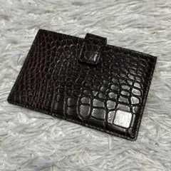 【極美品・極希少】Cartier カードケース クロコダイル ロゴ金具 ブラウン