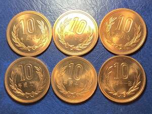 10円　青銅貨　平成６・７・８・９・１０・11年　ミント出し
