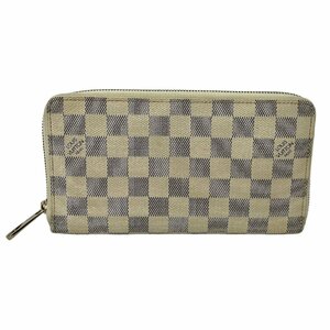 LOUIS VUITTON ルイヴィトン N60012 ダミエアズール ジッピーオーガナイザー 長財布 ホワイト系 レディース メンズ ラウンドファスナー【中