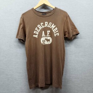 H52 Abercrombie & Fitch アバクロンビー＆フィッチ 半袖 Tシャツ ブラウン アーチ ロゴ ヘラジカ ナンバリング プリント アメカジ