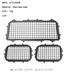 GRC製　G166GB【黒】 SCX10 III JEEP　Axial - Item No.AXI03007　対応　 ウィンドウガードサイド 折りたたみ式