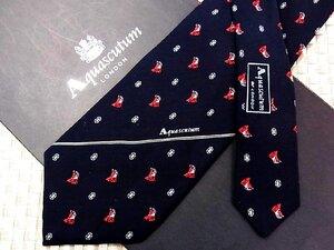 ♪28164C♪良品【鳥 宝石 柄】アクアスキュータム【Aquascutum】ネクタイ