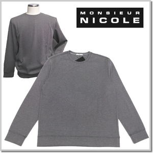 ムッシュニコル MONSIEUR NICOLE バーズアイダブルジャカード Tシャツ 4462-9800-29(GRAY)-48(L) 長袖Tシャツ トレーナー カットソー