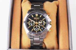 セイコー SEIKO スピリット クロノグラフ 8T63-00D0 クォーツ メンズ 腕時計 箱付き 稼働品 美品