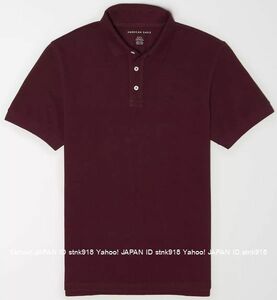 〓SALE!! アメリカンイーグル/US XL/AE Super Soft Icon Pique 刺繍ポロ/Burgundy