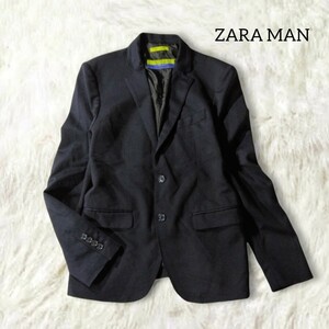 49 【ZARA MAN】 ザラマン テーラードジャケット アウター M 濃紺 ネイビー フォーマル 無地 シンプル フォーマル 秋冬 スリット メンズ