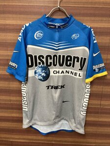 GS876 ナイキ NIKE DISCOVERY CHANNEL 半袖 サイクルジャージ XLサイズ 灰 水色