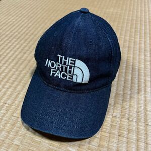 THE NORTH FACE ロゴ 刺繍 デニム キャップ レア 帽子 ノースフェイス