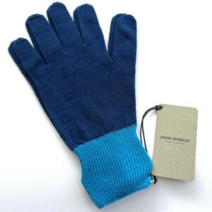 【新品】JOHN SMEDLEY 手袋 PASTEUR ブルー ジョンスメドレー グローブ メリノウール MAGNETIC COBALT