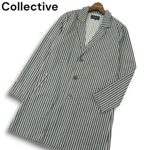 Collective コレクティブ メンズビギ 通年 ストライプ★ クラシック シャツ コート Sz.L　メンズ　A4T09755_9#O