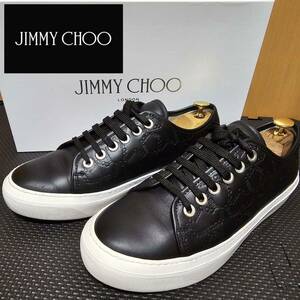 Jimmy Choo Aiden ローカットスニーカー 革 レザー 黒 ブラック 43 27.0cm～28cm