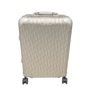 ディオール Dior × RIMOWA リモワ CABIN 35L キャリーケース スーツケース ビジネストローリー 4輪 ロゴ 銀 シルバー ☆AA★ メンズ レデ