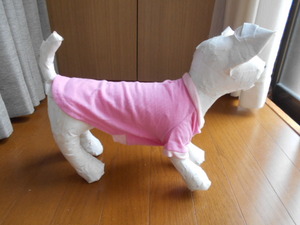 小型犬☆ペティオ　ストレッチ　シンプル　カラーTシャツ　ピンク　身丈27ｃｍ　胸囲35ｃｍ　SS　ポメラニアン　パピヨン　マルチーズ等　