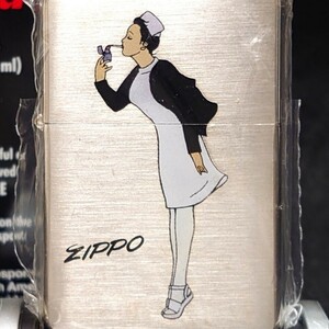 未使用 希少 Zippo ジッポ ジッポー WINDY ウィンディ ウインディー ナース 白衣 Nurse 可愛い 看護婦さん 未開封 特殊加工 銀張り 2007年