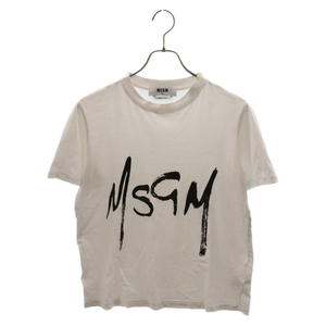 MSGM エムエスジーエム ペイントプリントロゴ半袖Tシャツ ホワイト 2841MDM74