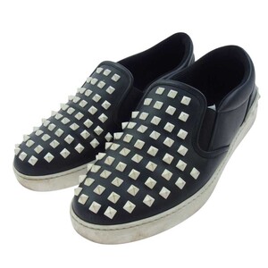 VALENTINO ヴァレンティノ JY0S0817VDR Studded Slip On Sneakers スタッズ スリッポン スニーカー ブラック系 42.5【中古】