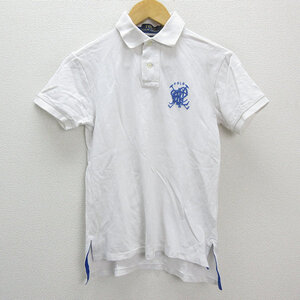 y■ラルフローレン/POLO RALPH LAURENカスタムフィット 半袖ポロシャツ■白【メンズXS】MENS/80【中古】