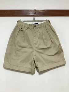 V-1231 Ralph Lauren ラルフローレン カラーハーフパンツ レディース 11 ベージュ 2タック