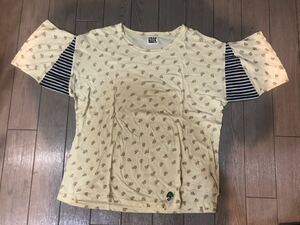 ♪フラボア FRAPBOIS 半袖Tシャツ 薄黄色　きのこ　総柄　ユニセックス　男女兼用　USED♪