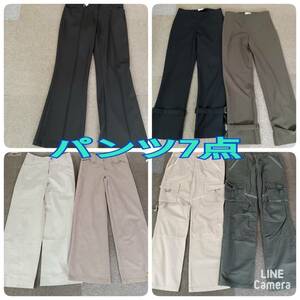 CIVIDINI / POIS / PRANI /belair 他 ◆ パンツ７点まとめ M,38,42サイズ 黒 ベージュ系 カーキ スモーキー グリーン系 ◆レディース