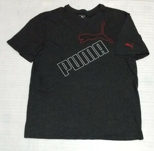 ☆PUMA.com サイズM 半袖Tシャツ FOREVER BETTER TEE スポーツ ライフ スタイル フアッション ティー ダークGLAYグレイ白色レッド紅 プーマ