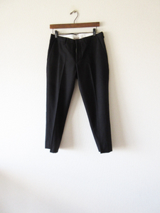 美品 MARGARET HOWELL / マーガレットハウエル ウールコットン クロップドパンツ II BLACK * レディース スラックス