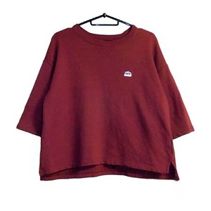 Lee リー LOOSE-FIT SLEEVE SWEAT ルーズフィット ハーフスリーブ スウェット プルオーバー エンジ M 裏毛 コットン