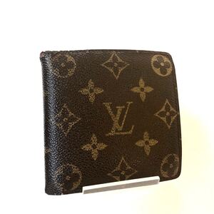 LOUIS VUITTON ルイヴィトン　モノグラム　ポルトフォイユ　マルコ　二つ折り財布　PVC×レザー ブラウン　ゴールド金具　フランス製　刻印