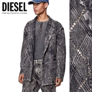 正規品/サンプル品/Lサイズ■アウトレット品■定価880,000円■DIESEL ランウェイコレクション メンズ デニムジャケット ラインストーン P12