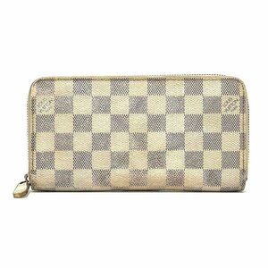 ルイヴィトン N60019 ダミエ アズール ジッピーウォレット 長財布 ラウンドファスナー アイボリー ホワイト LOUIS VUITTON