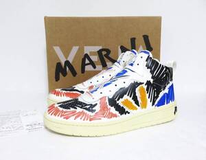 送料無料 定価5万 新品 VEJA × MARNI V-15 42 マルニ ヴェジャ レザー ハイカット スニーカー 落書き