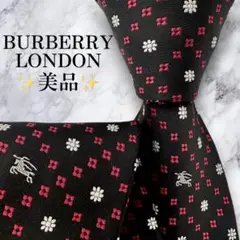 美品✨BURBERRY LONDON ネクタイ　ホースロゴ　ジャガードブラック