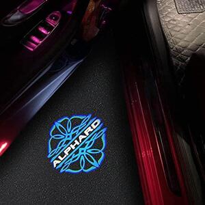 【在庫限り】Alphard-blue uuakarinアルファードカーテシライト ドアウェルカムライト カーテシランプ LEDロゴ投影 20系アルファード30系