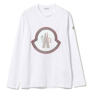 ★最新作★ MONCLER 長袖Tシャツ Ｓ　ロンT スウェット トレーナー ホワイト ワッペン ロゴ モンクレール 国内正規品 入手困難 完売品