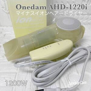 新品Onedam（ワンダム） AHD-1220i マイナスイオンヘアドライヤー スケルトン イエロー 1200W 三木電器産業