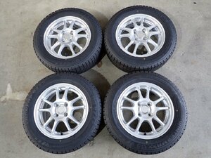 YS12505【送料無料175/65R14】パッソ ヴィッツ フィット キューブ スイフト 中古スタッドレス▼14×5.5J 100/4H ET42▼1円スタート