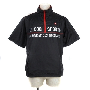 ルコックスポルティフ GOLF COLLECTION スポーツウェア ゴルフウエア ジャケット ジャージ 半袖 ロゴ M 黒 赤 メンズ