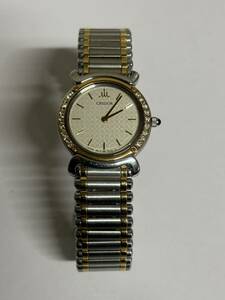 美品　セイコー クレドール レディース　5A70-0210 18KT ダイヤ　BEZEL 電池交換済み　SEIKO 腕時計 
