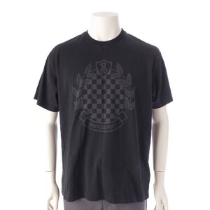 【バーバリー】Burberry　メンズ チェッカークレスト コットン 半袖 Tシャツ 8071174 ブラック XS 【中古】【正規品保証】203125