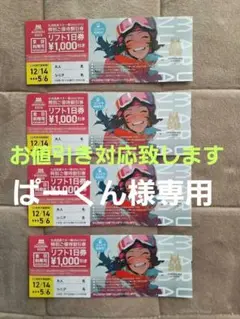 丸沼高原スキー場　リフト1,000円割引券　4枚