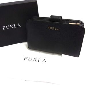 ◆FURLA フルラ 二つ折り財布 バビロン BABYLON レザー ウォレット レディース 1円スタート