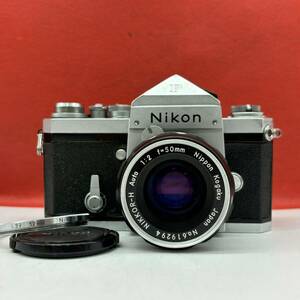 ◆ Nikon F フィルムカメラ 一眼レフカメラ アイレベル ボディ NIKKOR-H Auto F2 50mm シャッターOK 現状品 ニコン