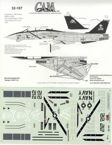 【送料無料：デカール】CAM DECALS 32107 F14 VF103 Jolly Rogers