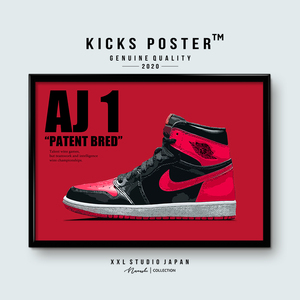 AJ1 エアジョーダン1 ハイ パテントブレッド Patent Bred キックスポスター 送料無料 AJ1-113