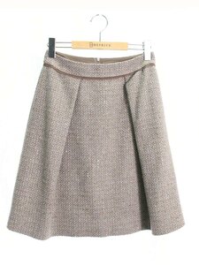 FOXEY フォクシーブティック スカート 38 Skirt Tweed Trapeze 38775 ブラウン