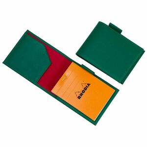 ☆新品☆送料無料☆ メモ帳 カバー ロディア No.11 方眼 RHODIA cf11200 牛革 MEMO 縦型（色：グリーン）