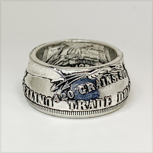 [RING] 1875S Trade Dollar 420 Grains 900 Fine アメリカ トレードダラー 1875年 貿易銀 銀貨 デザイン 12mm リング 19号 【送料無料】