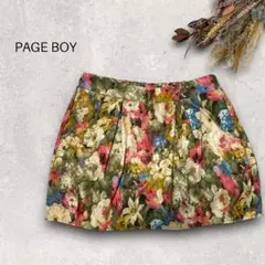 PAGE BOY レトロ花柄インナーパンツ付ミニスカート