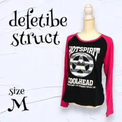 【defetibe struct】『M』長袖Tシャツ　トップス　プリントT 黒